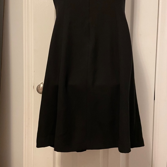 Loft Pleated Skirt Dress Sz 6 Black Zip Up - Picture 7 of 12